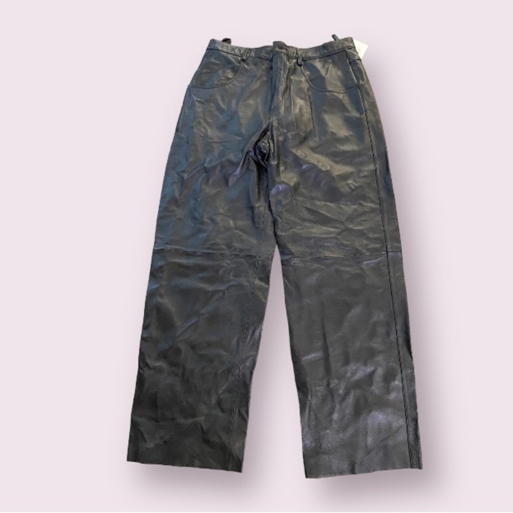 genuine Italian leather pants Max USA men’s size 36 fit biker
